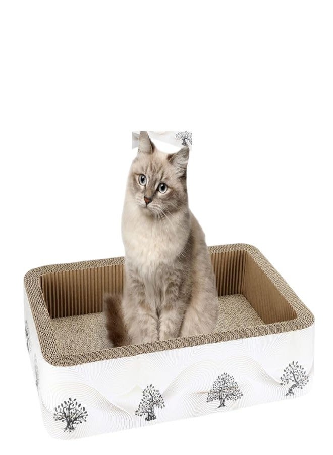 KittuPet Cat Scratcher Bed Cardboard, Round Cat Scratch Bed Lounge, Oval Cat Scratcher Bowl Circle, Cat Scratcher Box for Indoor Cats, Modern Cat Scratcher Pad - Image 1